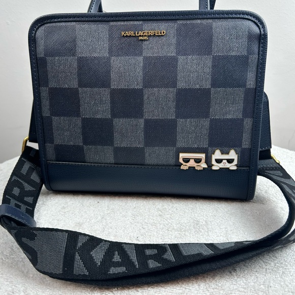 Karl Lagerfeld Blue Crossbody Satchel Bag NWT - Picture 5 of 16